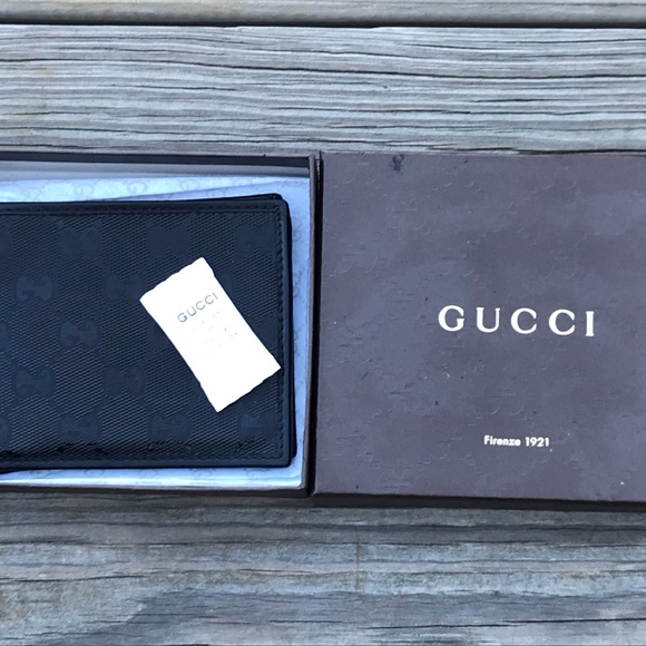 Gucci Men Wallet Authentic Black Bi fold Card Hold - Picture 5 of 8